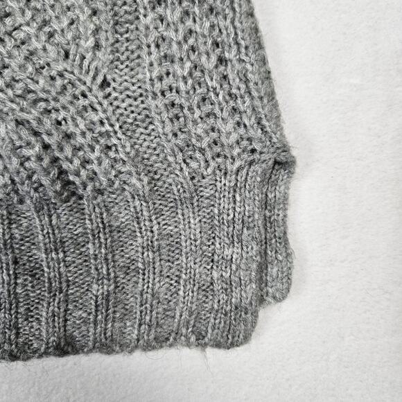 J.Crew Alpaca Blend Womens Pointelle Cable Knit Sweater AF007 Cottage Gray XL - Picture 7 of 16